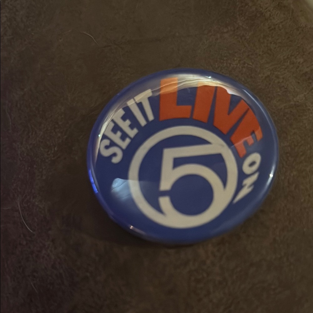 See It Live on channel 5 Button vintage
